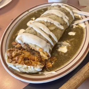 Wet carne asada burrito.