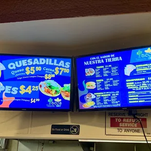 This menu is missing the Quesabirria, but it's so so good!! Just order it!!