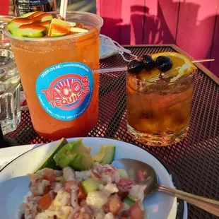 Ceviche... meets Michelada... meets Mexican Old  Fashion with Mezcal???