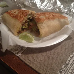 Mmmmmm beef burrito con todo (with everything). One in the morning noms. Delicious!