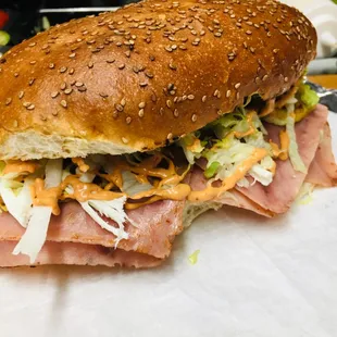 a sub sandwich on a bun