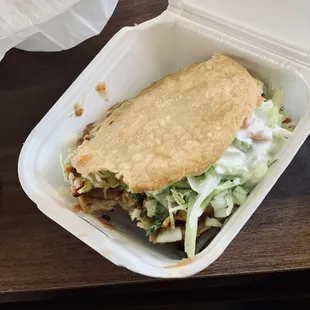 Gordita, much different than the gorditas Taco Bell has and much better too!!! Five stars!