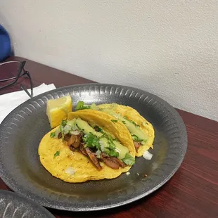 Al pastor Tacos with corn tortilla