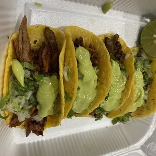 Al pastor and carne asada tacos