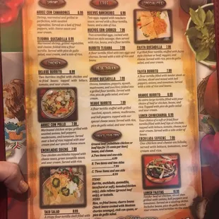 a menu for tacos tijuana