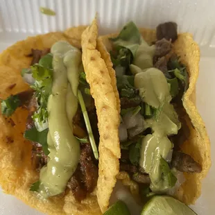 Al pastor and carne asada tacos