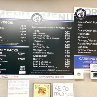 Menu board.