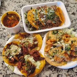 a variety of mexican food