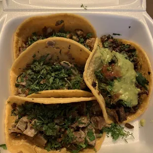 Over $18 fir 4 tacos, no longer includes quac, &amp; super stingy with the salsa.  :(