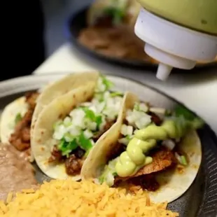 a plate of mexican food