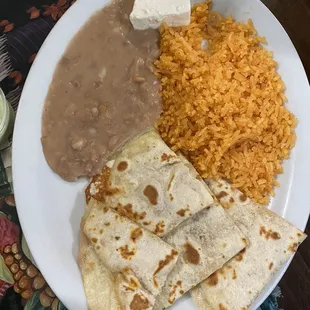 Kid&apos;s Cheese Quesadilla with rice and beans