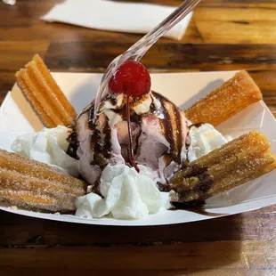 Churro with ice cream