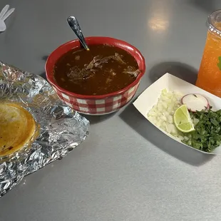 Birria stew full dish