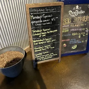 Specials for the week.  Taken on 10/07/2021.