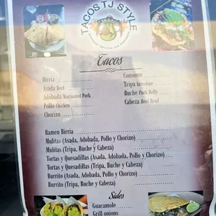 Simple menu, homemade quality goodness!