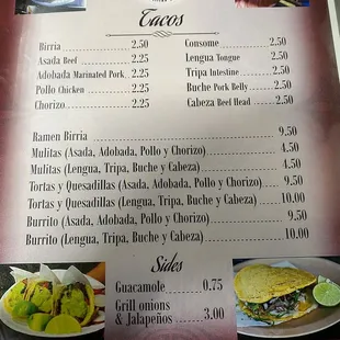Updated Menu