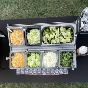 Top view of our toppings table