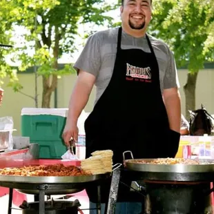 a man preparing food
