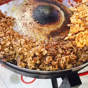 Almost gone wish I would've got a picture of when he first arrived but this wasn't even half way thru party Asada&amp; chicken