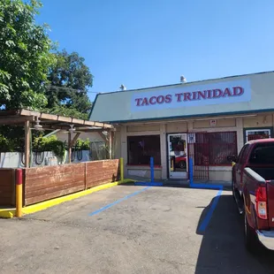 the front of the restaurant