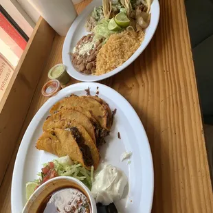 Birria tacos and mixed taco plate
