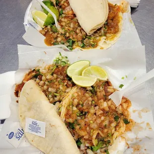 Grilled Chicken (2.5 stars), Pork Skin (3 stars), and Al Pastor (3 stars)