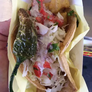 Fish taco &amp; pepper