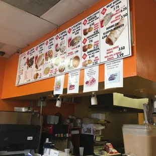 the menu of a restaurant