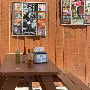 Seating area with music over speakers