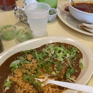 Enchiladas with rice