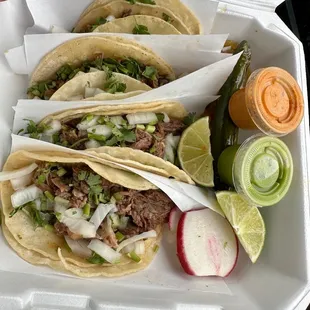 Seasoned shredded beef tacos