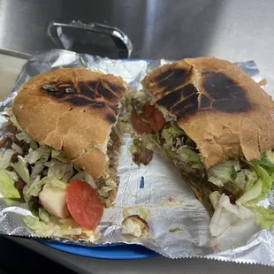 a cut in half sandwich