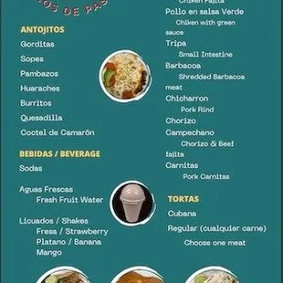 the menu of the tacos vallecito