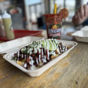 Vegano Fries and Michelada