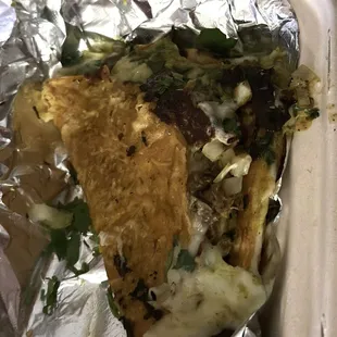 Quesabirrias (there were three of these and it came with lime and birria dip). Picture does not do it justice!