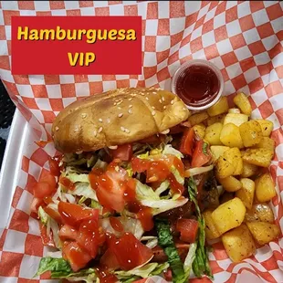 Our famous Hamburgesa VIP!!