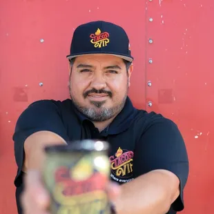 Artesanal salsas in a jar for sale.