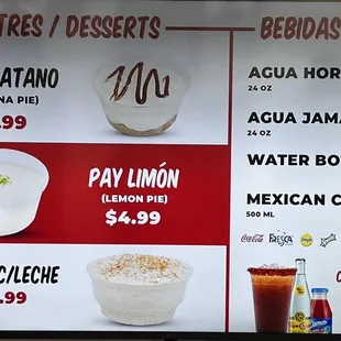 Dessert and drinks