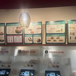 Menu items