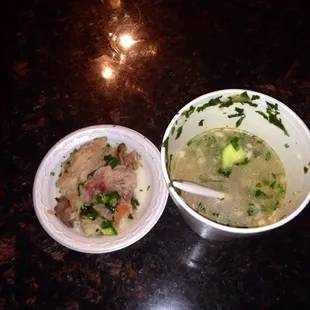 Horrible food only fat no beef in a beef soup