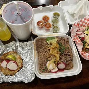 $40 = 5 tacos, 1 combo, 1 mulita, 1 drink, 1 soda