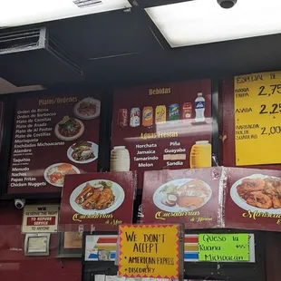 menus and prices