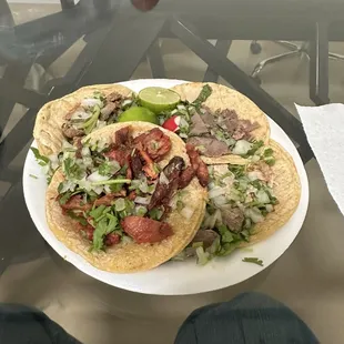 Asada. Al Pastor, Carnitas, and, Lengua Taco