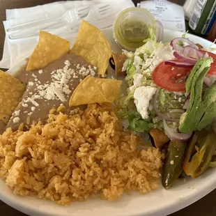 Flautas with rice and beans