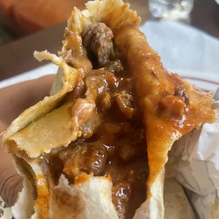 Carne asada with red salsa is more like a chili cheese burritos. Beans and meat. Very mild salsa.