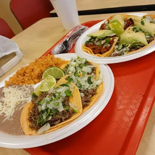 Taco plate on left