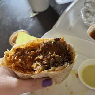 Un burrito de carne asada