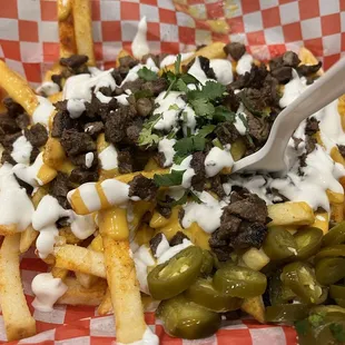 Papas Locas- Carne Asada