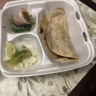 Supposed to be the quesadilla and is not