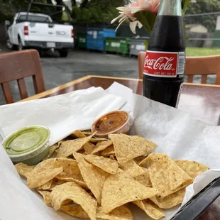 Chips and a bottled coke